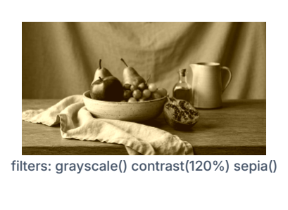 grayscale() contrast(120%) sepia()
