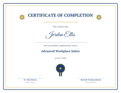 Certificate of Completion preview