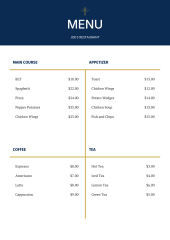 Cafe Menu preview